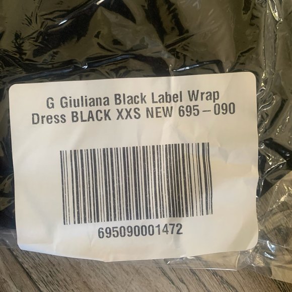 NWT G BY GIULIANA BLACK LABEL WRAP DRESS BLACK XXS - Picture 10 of 11